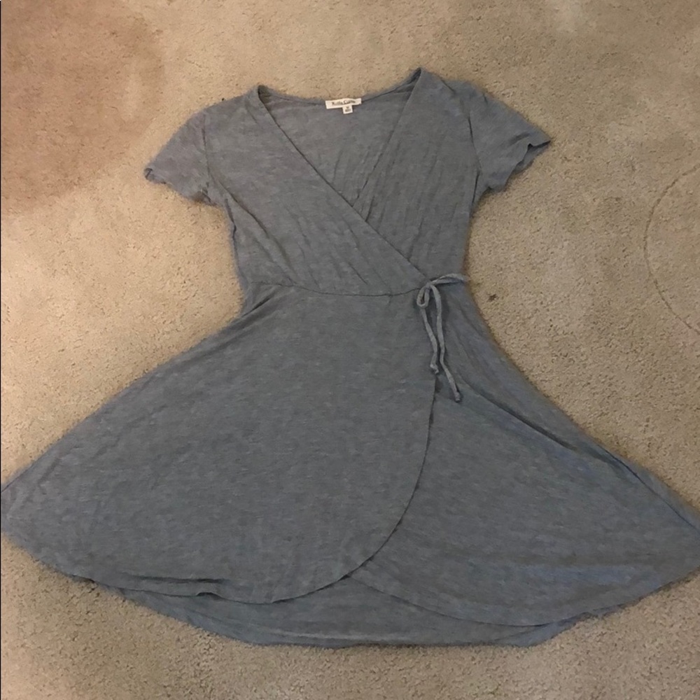 gray wrap dress